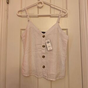 Abercrombie and Fitch White Button Down Tank Top NWT
